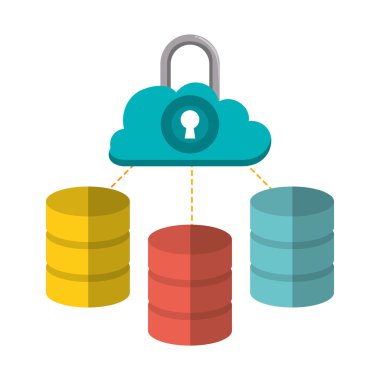 Bulut bilgi işlem asma kilit web tasarım hosting