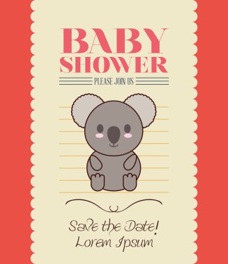 Bebek duş karikatür kart tasarımı