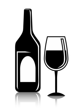 şarap ve Restoran simgesi tasarım, vektör çizim