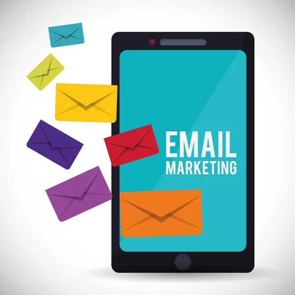 Zarf e-posta pazarlama gönderme tasarım. — Stok Vektör