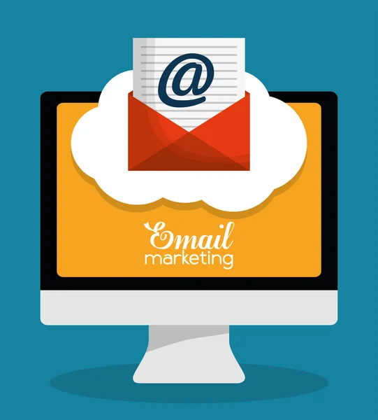 Marketing verzenden envelopontwerp-e-mail. — Stockvector