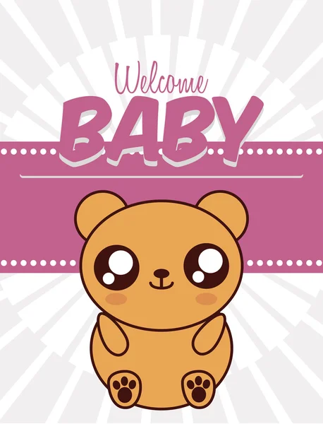 Diseño de la tarjeta de dibujos animados baby shower — Archivo Imágenes Vectoriales