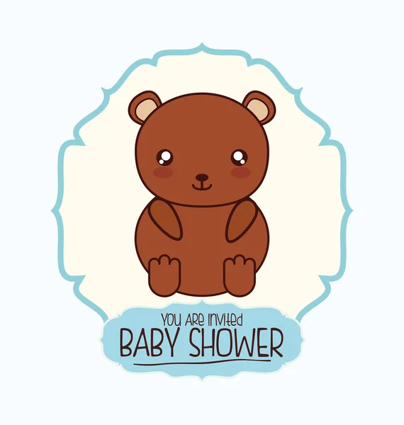 Diseño de la tarjeta de dibujos animados baby shower — Vector de stock