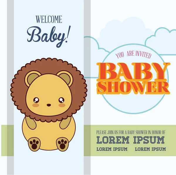 Baby shower cartoon card design — Stockvector