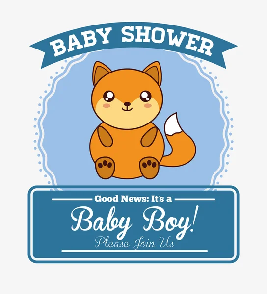 Diseño de la tarjeta de dibujos animados baby shower — Vector de stock