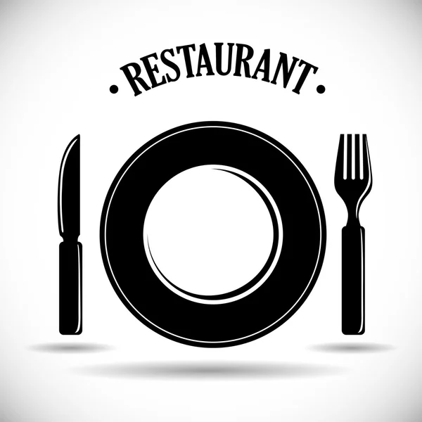 Μαχαιροπίρουνα και εστιατόριο εικονίδιο σχεδιασμός, εικονογράφηση διάνυσμα — Διανυσματικό Αρχείο