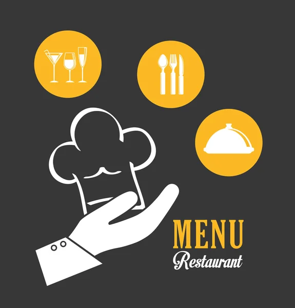 Diseño de sombrero de restaurante y chefs, ilustración vectorial — Vector de stock
