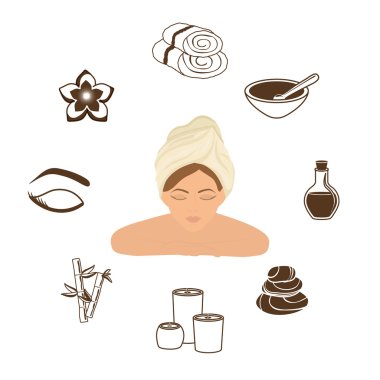 Spa merkezi, vektör tasarımı çizimi