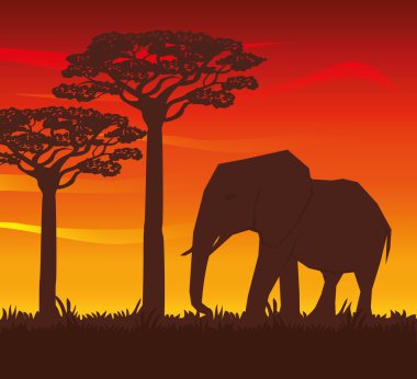 Düz resimde Afrika tasarım hakkında