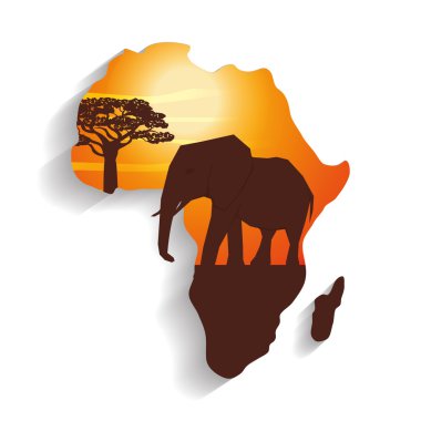 Düz resimde Afrika tasarım hakkında
