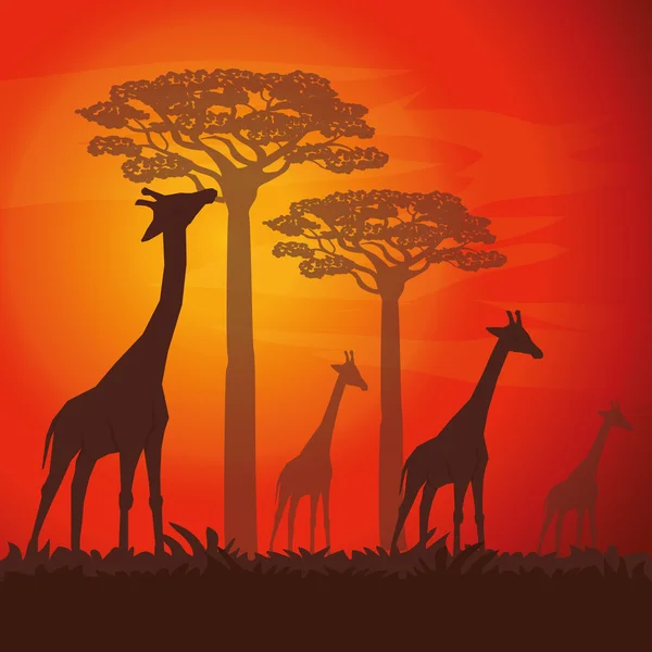 Illustration plate sur le design africain — Image vectorielle