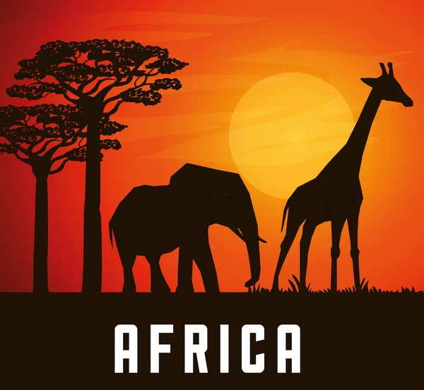 Vlakke afbeelding over Afrika design — Stockvector