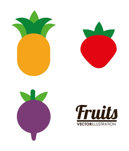 Obst gesunde biologische Lebensmittel Design — Stockvektor