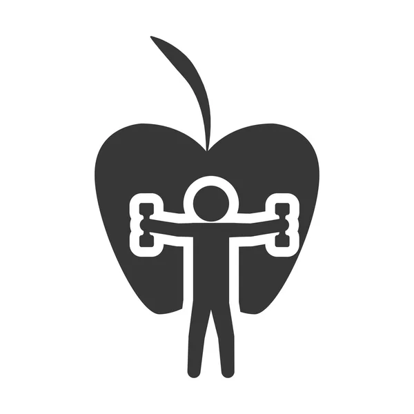 Manzana estilo de vida saludable diseño — Vector de stock