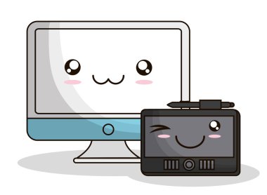 Kawaii cartoon teknoloji tasarım