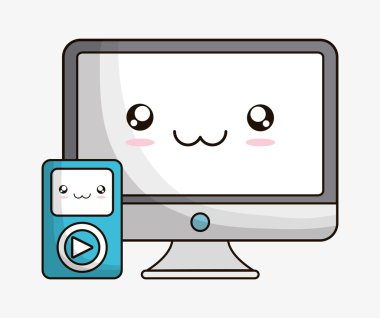 MP3 kawaii cartoon teknoloji tasarım