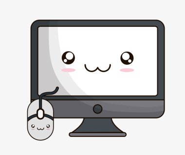 bilgisayar kawaii cartoon teknoloji tasarım