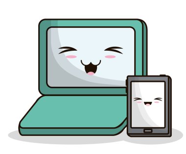 Kawaii cartoon teknoloji tasarım