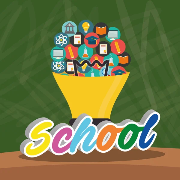 Back to school icon set design — Stock Vector