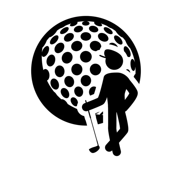 Pelota golf deporte diseño — Vector de stock