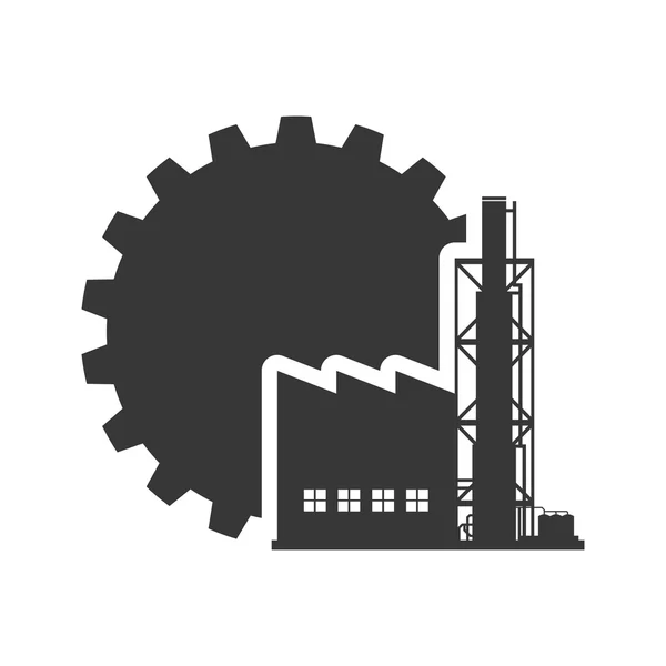 Zařízení tovární silueta designu — Stockový vektor