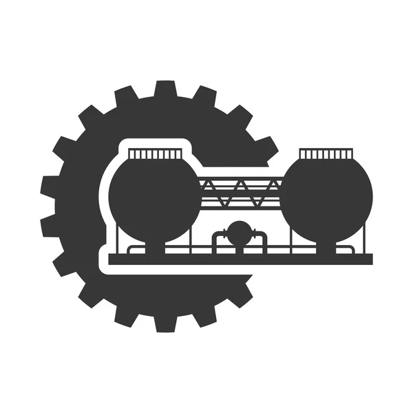 Fábrica de engranajes silueta diseño — Vector de stock