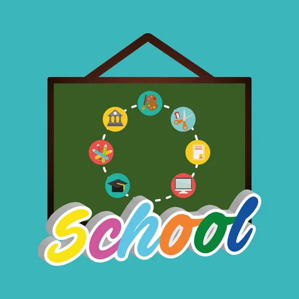 Terug naar school icoon set ontwerp — Stockvector