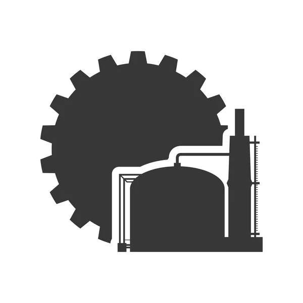 Conception de silhouette d'usine d'engrenages — Image vectorielle