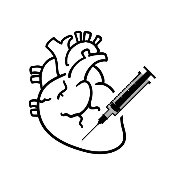 Srdcem lékařskou péči design — Stockový vektor