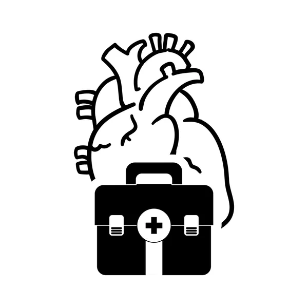 Srdcem lékařskou péči design — Stockový vektor