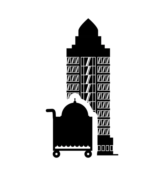 Lemez menü épülete silhouette design — Stock Vector
