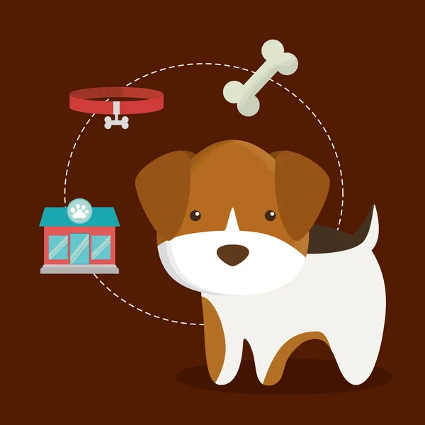 Dessin animé pour chien animal de compagnie design — Image vectorielle