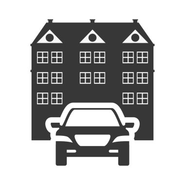 Bina siluet araba otel