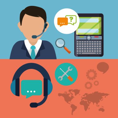 Müşteri Servisi teknik servis simge seti.