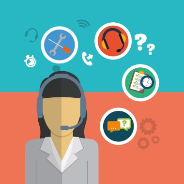 Müşteri Servisi teknik servis simge seti.