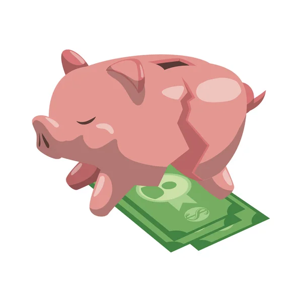 Piggy peníze finanční položky návrhu — Stockový vektor