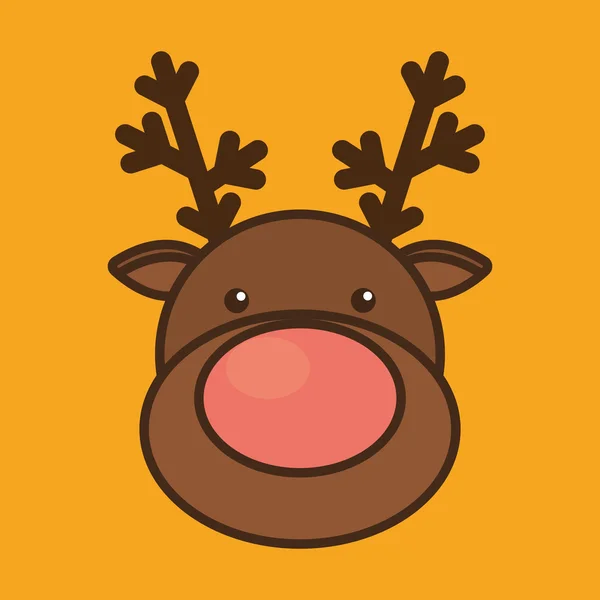 Reindeer merry christmas design — Stock Vector
