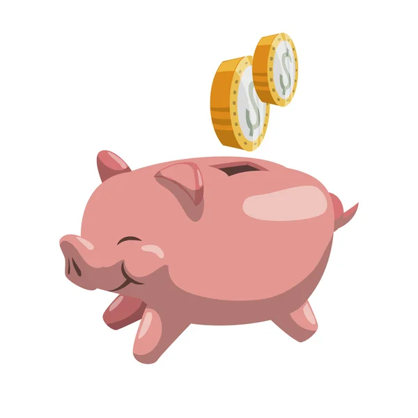Piggy dinero diseño de elementos financieros — Vector de stock