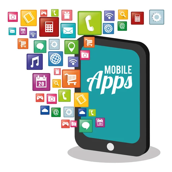 Tablette conception d'applications mobiles — Image vectorielle