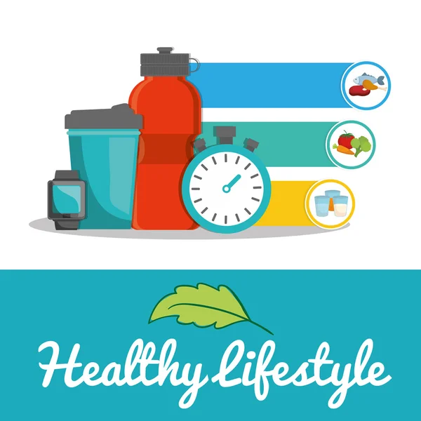 Healthy lifestyle fitness design — Stock Vector