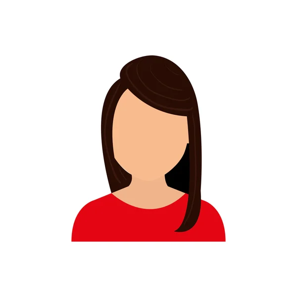 Frau weibliches Mädchen Kopf Person-Symbol. Vektorgrafik — Stockvektor