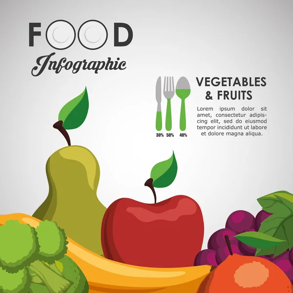 Diseño de alimentos saludables y orgánicos — Vector de stock