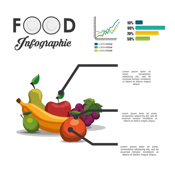 Diseño de alimentos saludables y orgánicos — Vector de stock