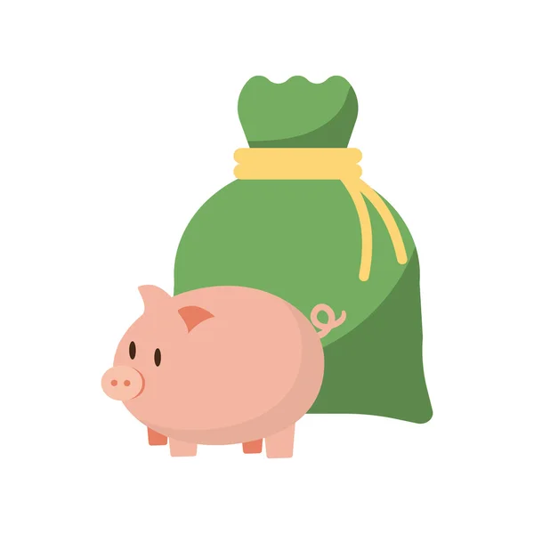 Piggy Money Bag projekt finansowy element — Wektor stockowy