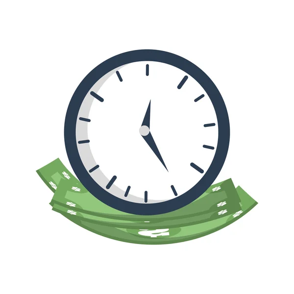 빌 녹색 시계 돈 금융 항목 디자인 — 스톡 벡터
