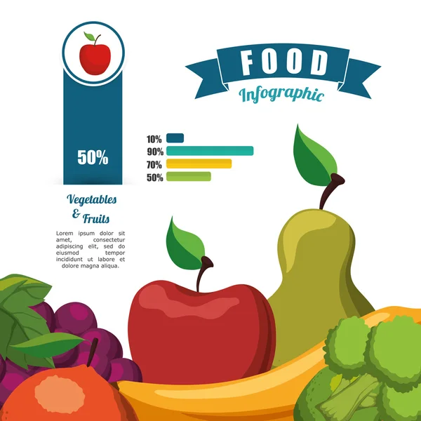 Diseño de alimentos saludables y orgánicos — Vector de stock