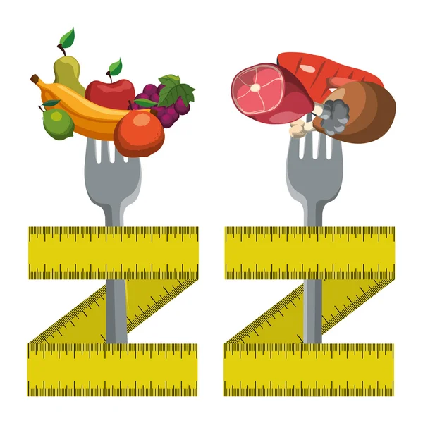 Conception d'aliments sains et biologiques — Image vectorielle