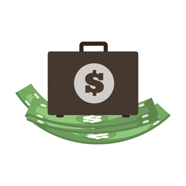 Proyecto de ley verde maleta dinero diseño de elementos financieros — Archivo Imágenes Vectoriales
