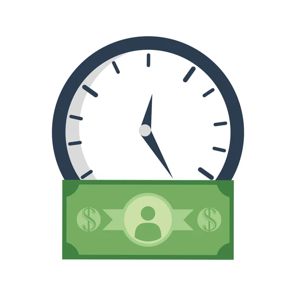 Fatura relógio verde dinheiro design de item financeiro — Vetor de Stock