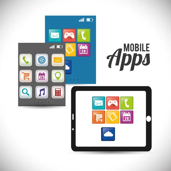 Design mobiler Apps für Tablets — Stockvektor